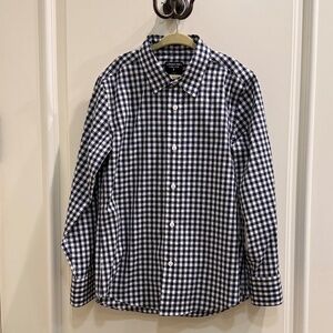 J Crew Kids Crewcuts Ludlow Blue Gingham Dress Shirt - Size 8